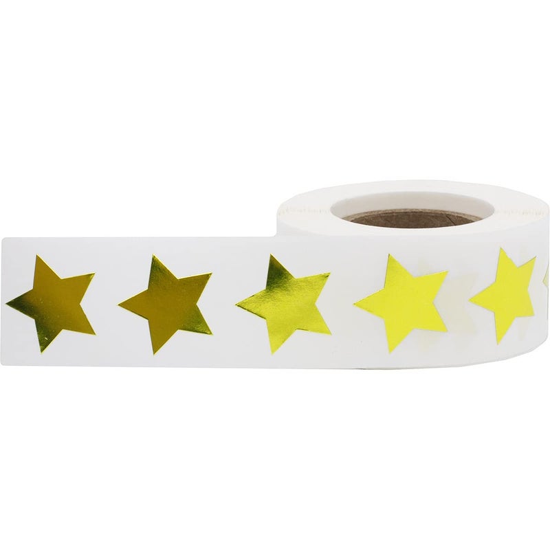 InStockLabels.com Metallic Gold Star Stickers, 3/4 Inch, 500 Metallic Plastic Labels per Roll - Perfect for Rewards, Decorations, and Crafts in Schools, Offices, and Home Use - Image 3